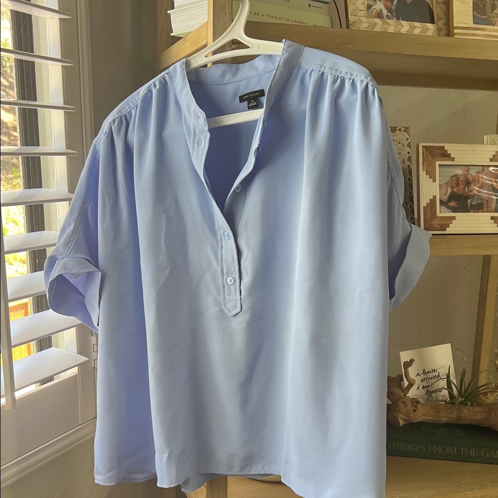 Ann Taylor periwinkle blue blouse